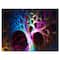 Designart - Magical Multi color Psychedelic Tree - Abstract Canvas Art Print